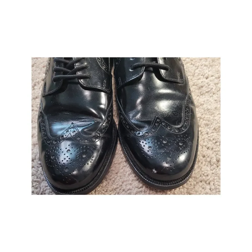 Cole Haan Air Carter Wingtip Black Leather Oxford Shoes 7.5M